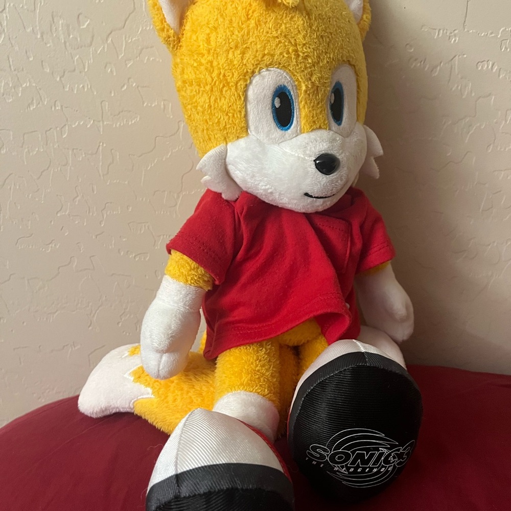 Tails Plush Toy from Sonic the Hedgehog 3 Build a Bear - Yellow and White